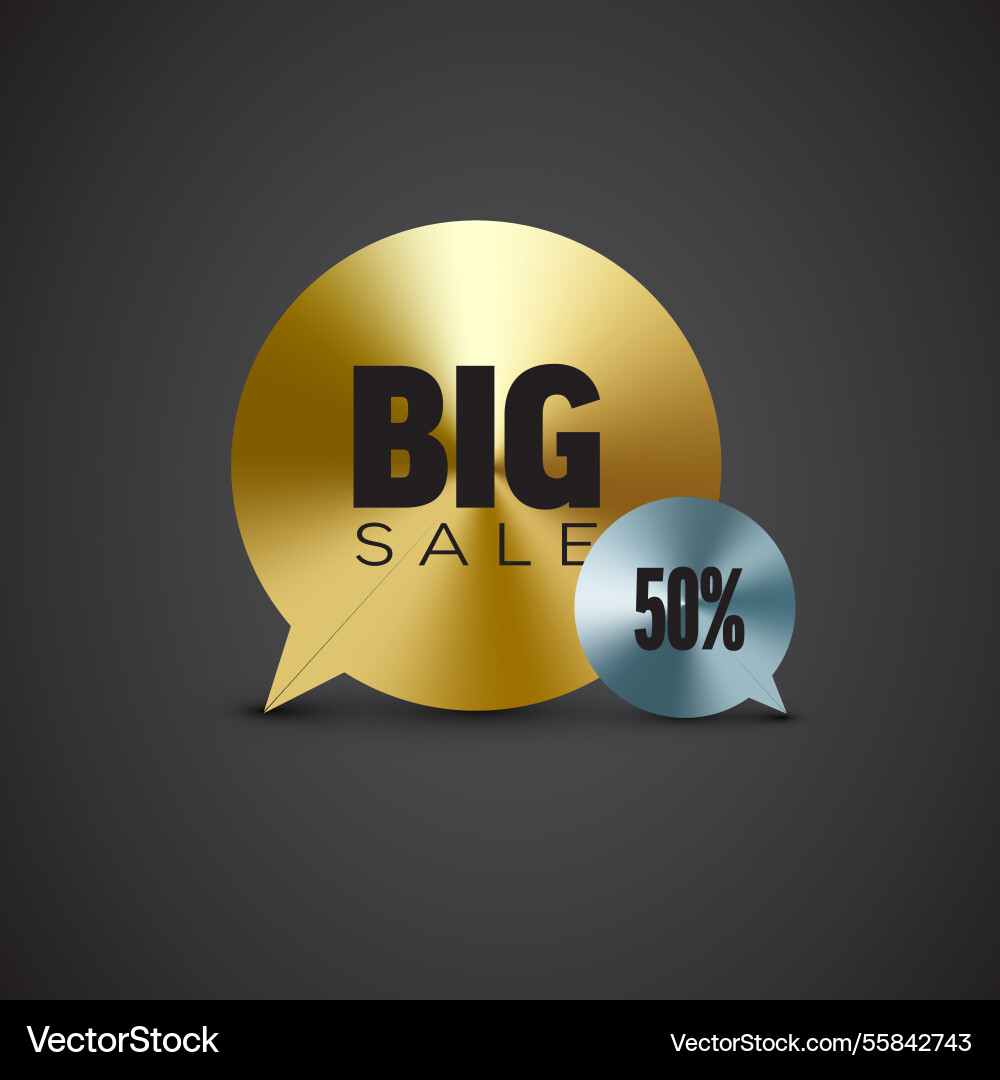 Gold big sale 50 element for your newsletter Gold big sale 50 element for your newsletter vector image