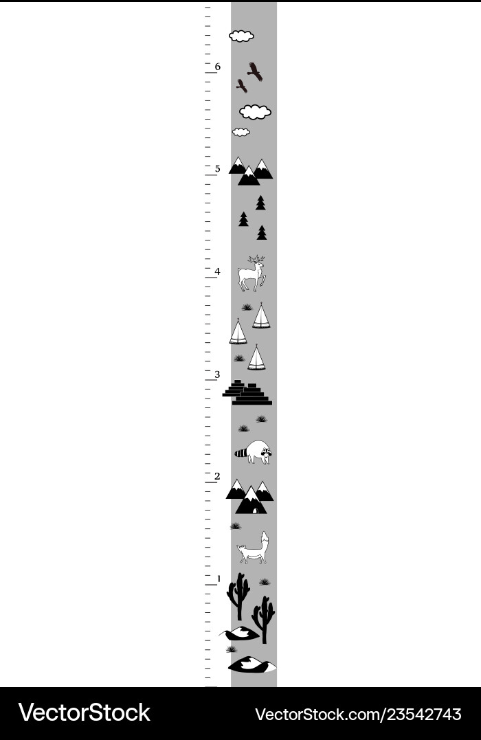 Kids height chart in minimalistic scandinavian Vector Image