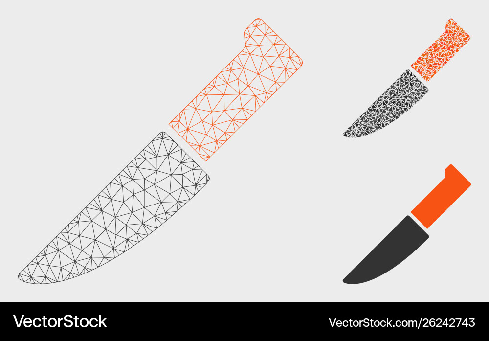 Knife mesh network model and triangle Knife mesh network model and triangle vector image