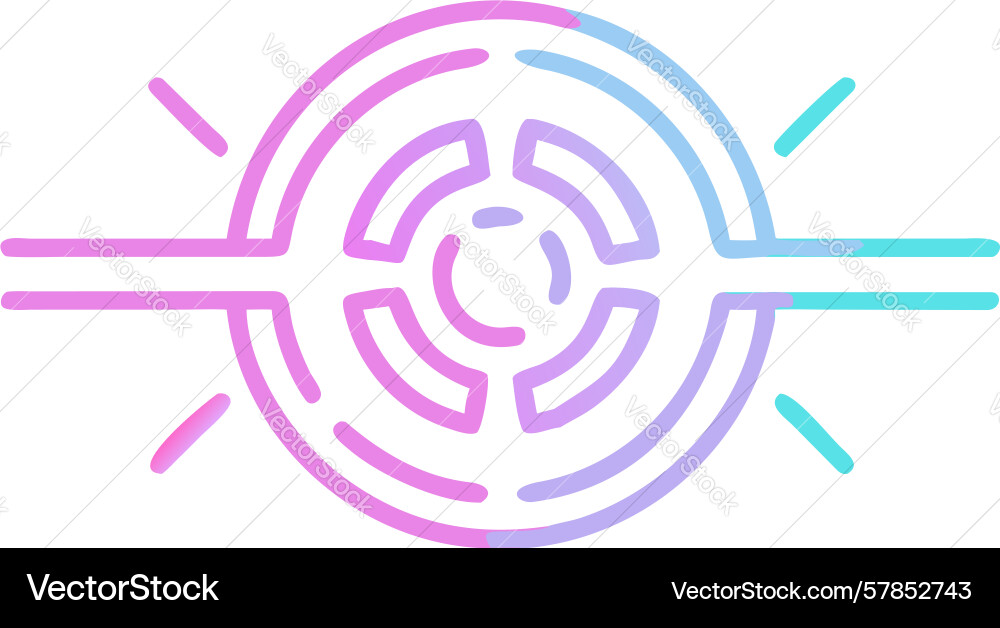 Luminous circuit target dynamic tech aim glowing vector image