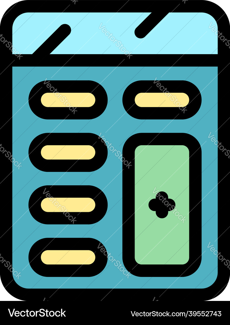 Manual calculator icon color outline Manual calculator icon color outline vector image
