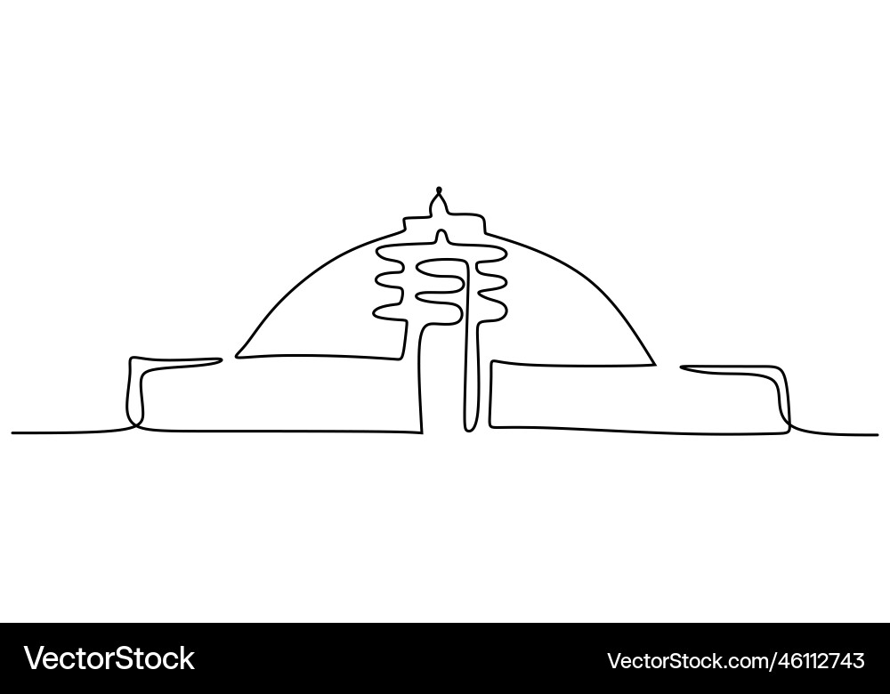 One continuous single line of ancient building One continuous single line of ancient building vector image
