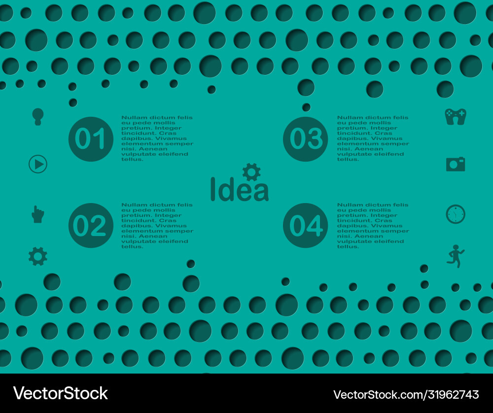 Origami Progress Template - Numbers & Text vector image
