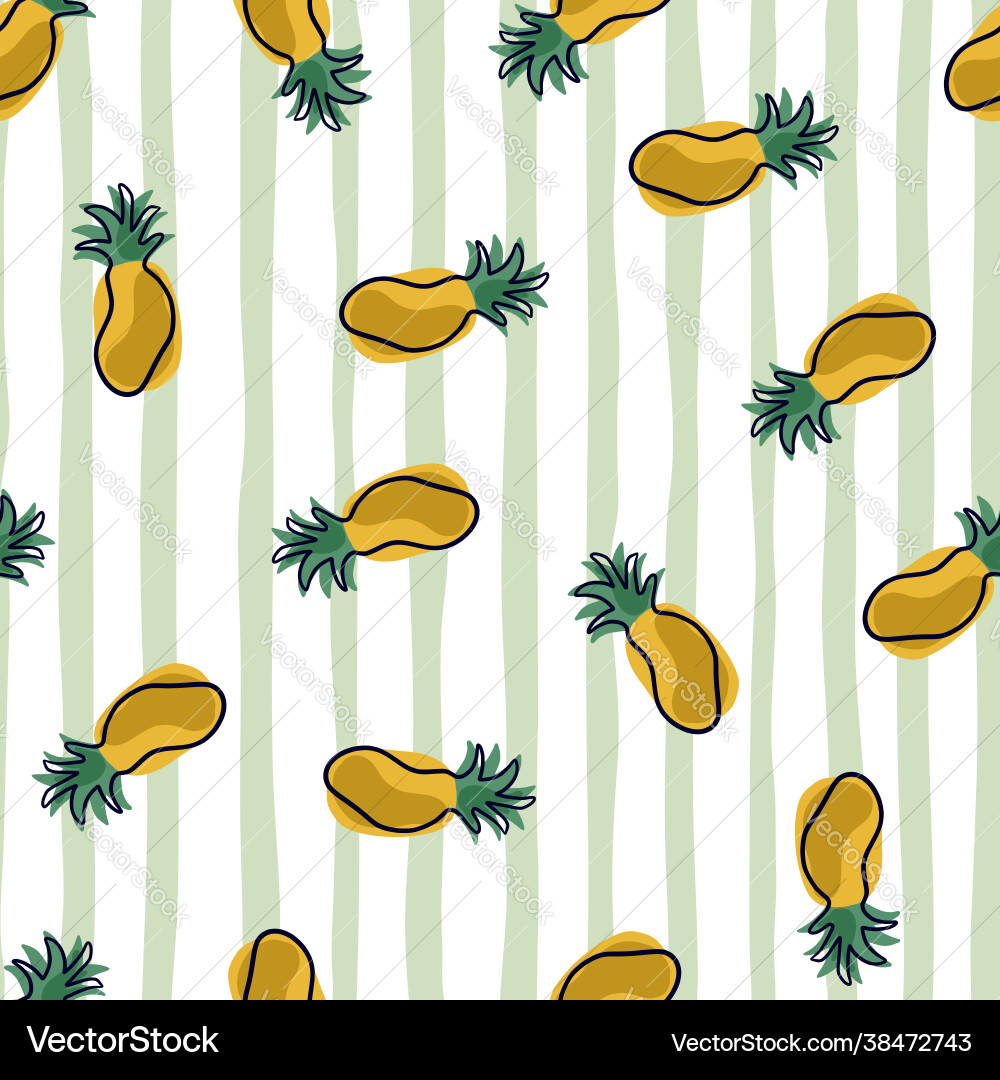 Random ocher Ananas Formen nahtlose Doodle Random ocher Ananas Formen nahtlose Doodle vektorbild