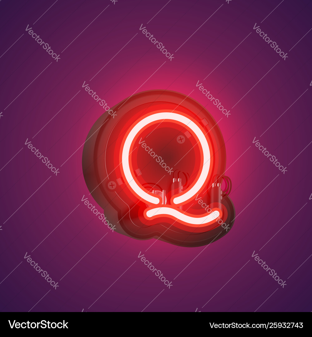 Realistic neon character from a set with console Realistic neon character from a set with console Vector Image