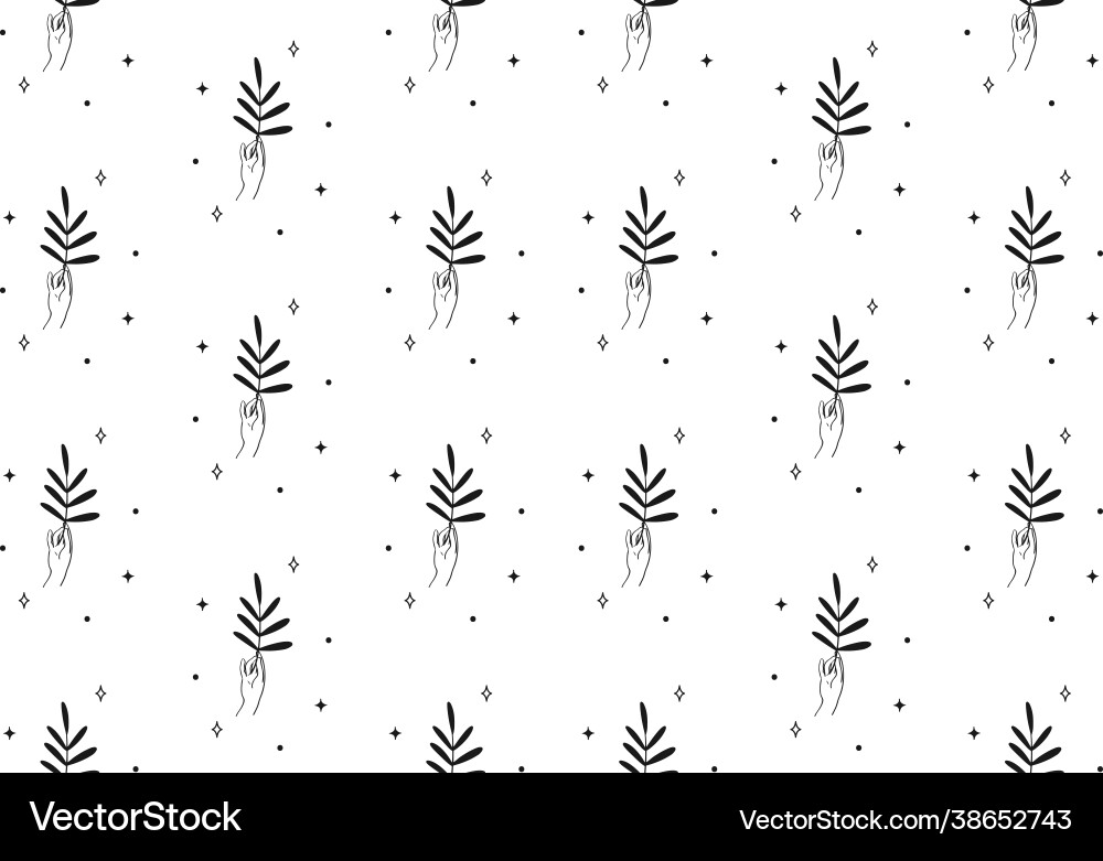 Seamless background and pattern with branch vector image