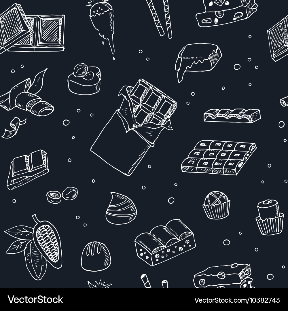 Seamless pattern with chocolate vector image