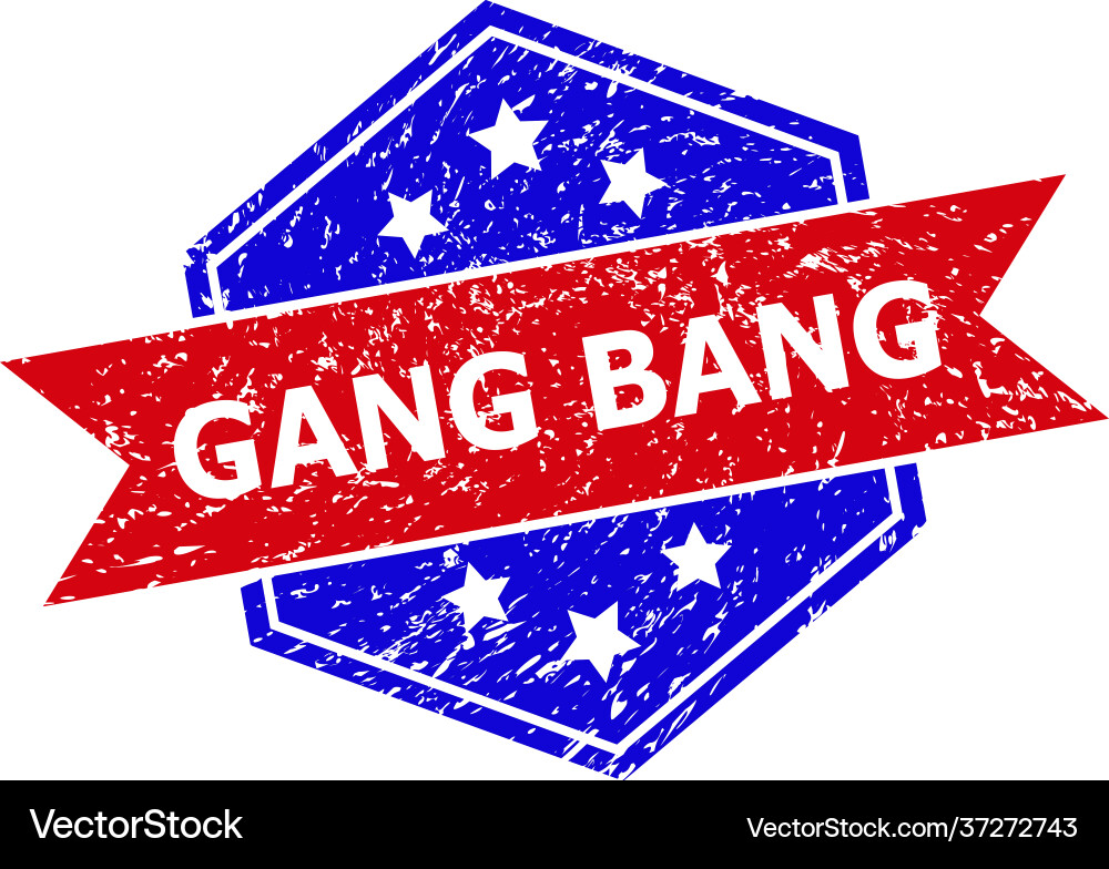 Sechseckige bicolor gang bang gummi stempel Sechseckige bicolor gang bang gummi stempel vektorbild