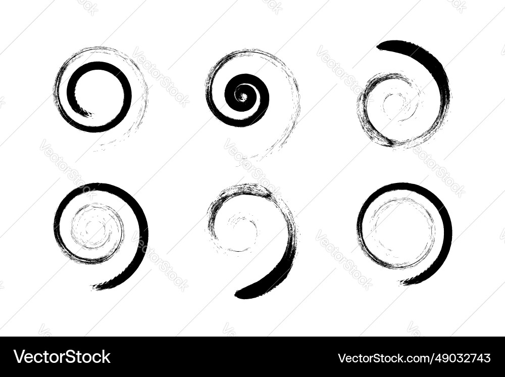 Set of spiral design elements abstract swirl icons Vector Image