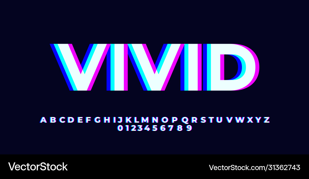 Vivid Snowflake Font Style Templates vector image