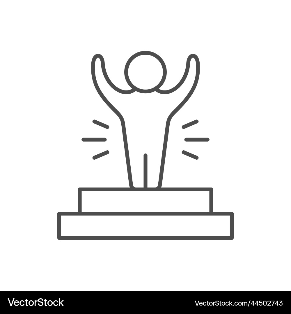 Winner on podium line icon Winner on podium line icon vector image