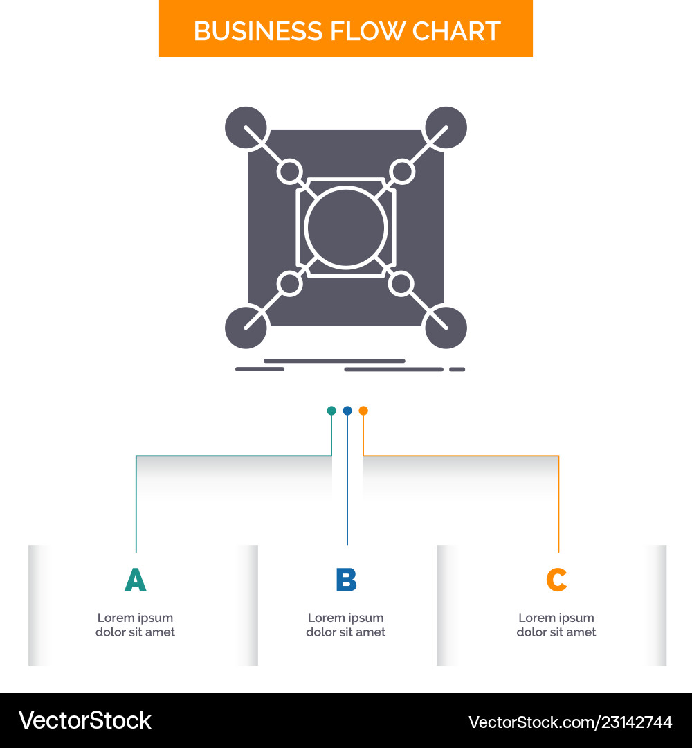 Base center connection data hub business flow vector image