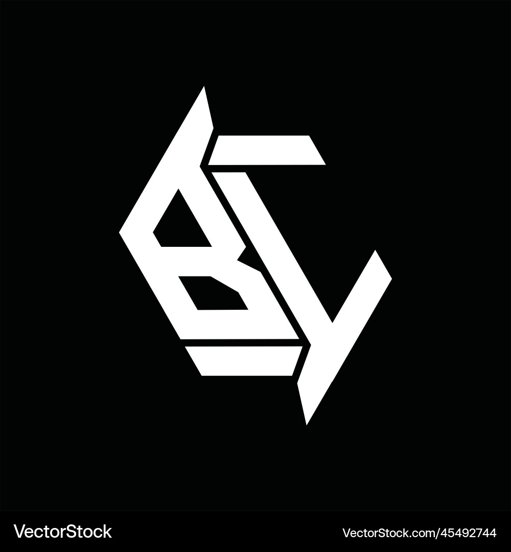 Bl logo monogram hexagon abstract shape images vector image