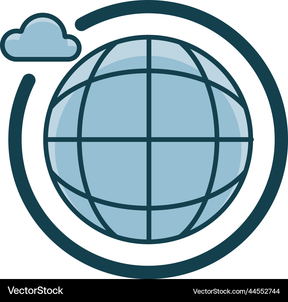 Cloud computing with sphere vector image