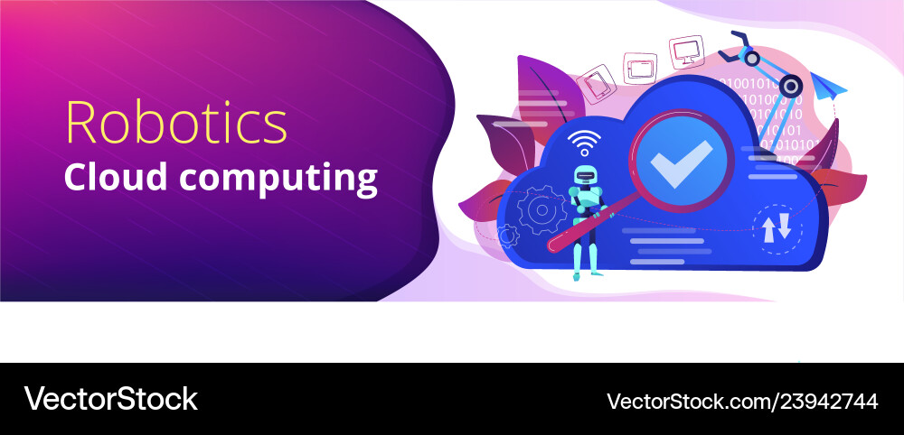 Cloud robotics header banner Cloud robotics header banner vector image
