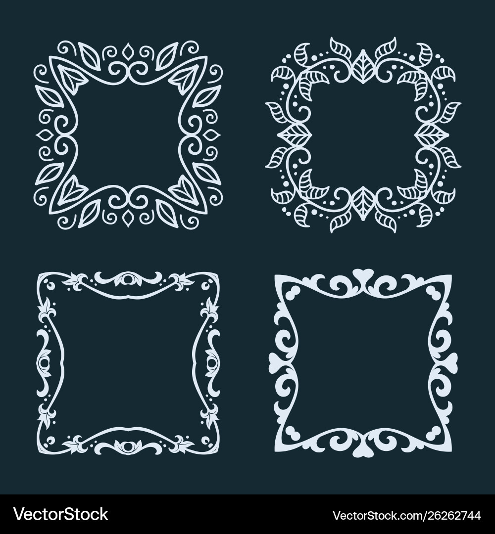Collection elegant frames Royalty Free Vector Image