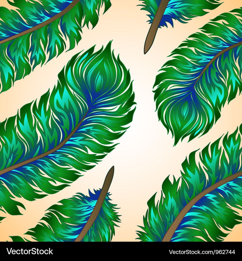 Colorful Feather Seamless Background Vector Image
