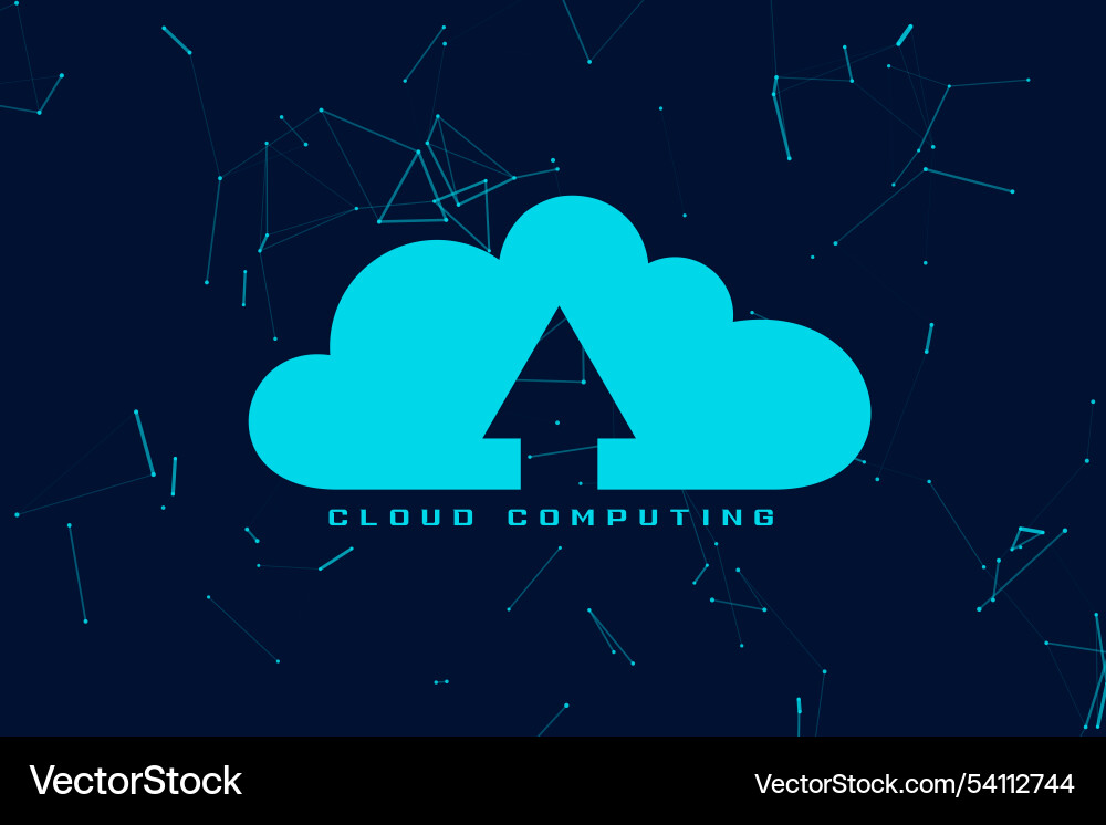 Digital cloud computing web server background Digital cloud computing web server background vector image