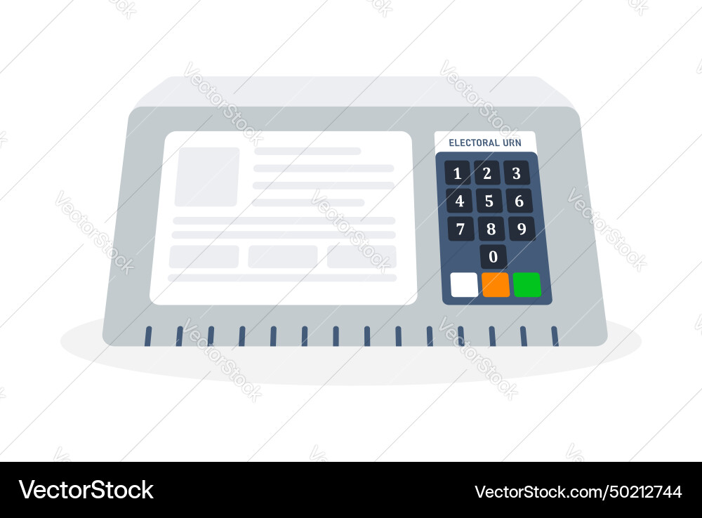 Electronic voting machine with a display screen Electronic voting machine with a display screen vector image
