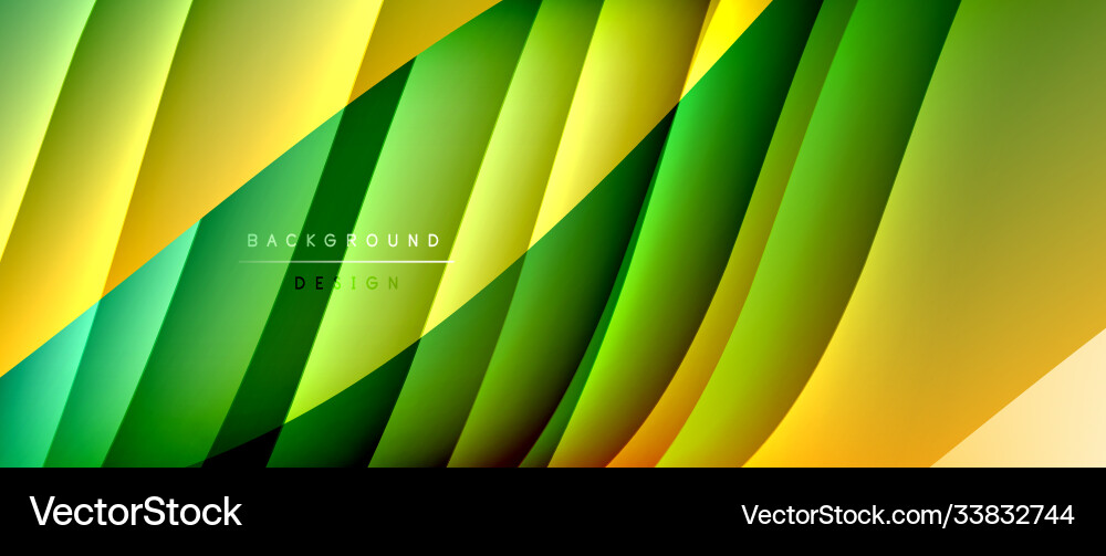 Fluid gradient waves with shadow lines and glowing Vector Image