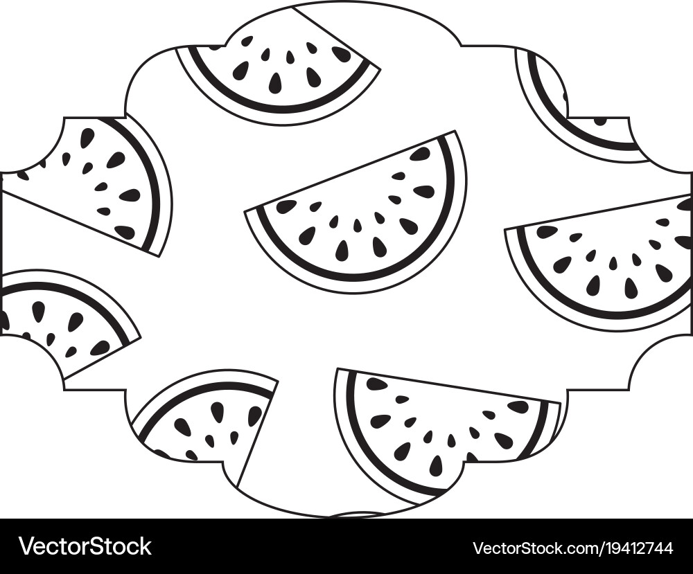Frame with watermelon pattern background Vector Image