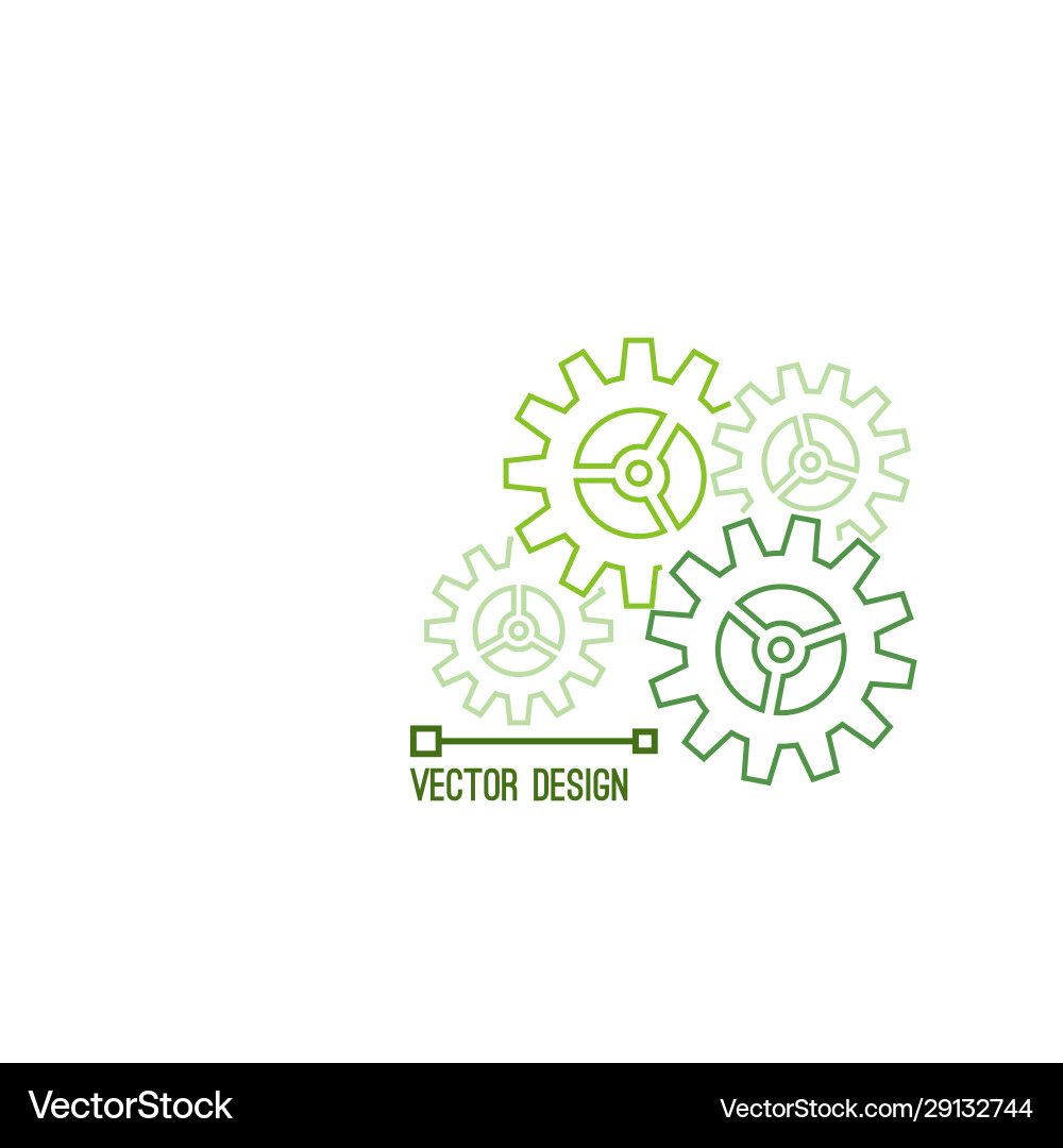 Gearwheel and cog wheel icon Gearwheel and cog wheel icon vector image
