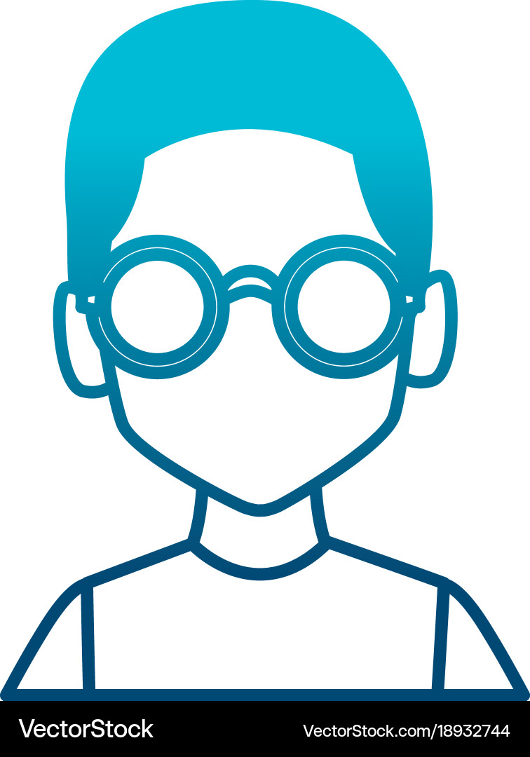 Geek man with round frame glasses vector image