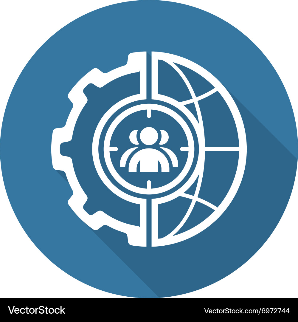 Global targeting icon flat design Vector Image