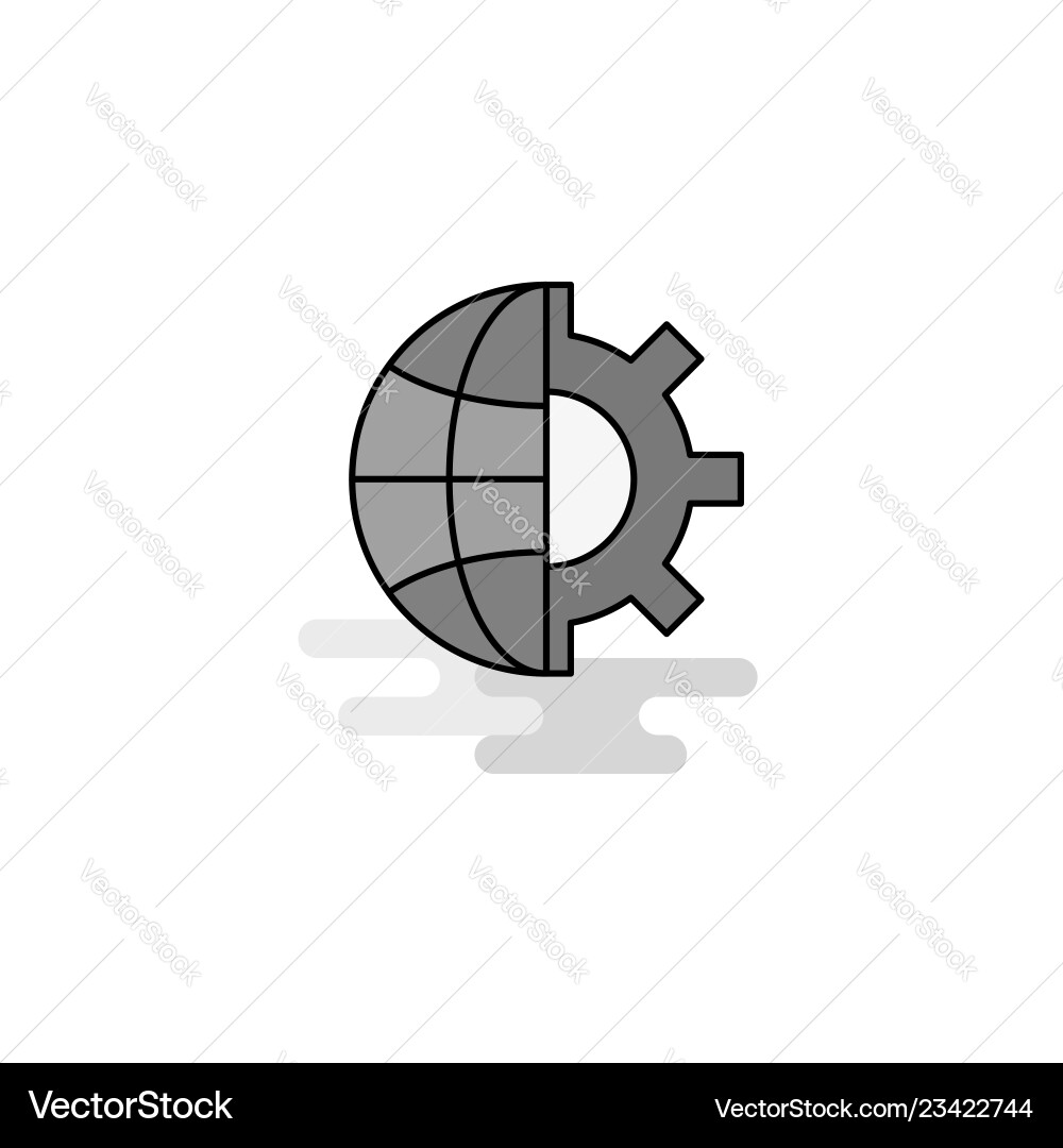 Internet setting web icon flat line filled gray Vector Image
