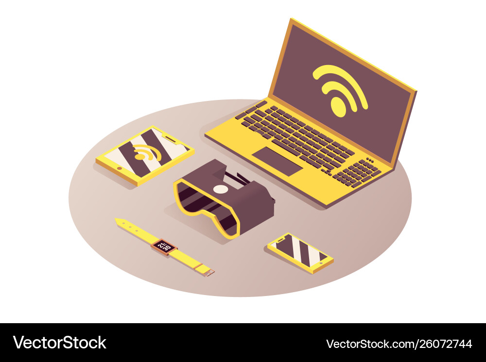 Iot portable devices isometric Vector Image