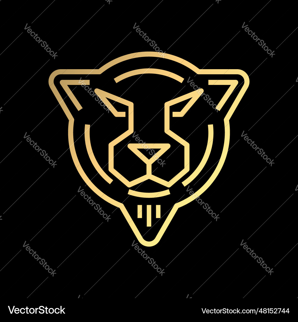 Luxury golden triangle tiger jaguar puma leopard vector image