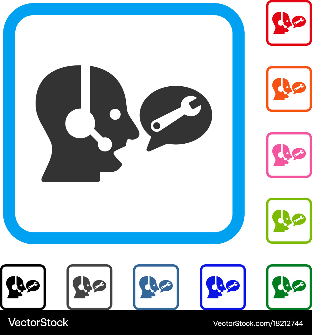 Operator service message framed icon Vector Image