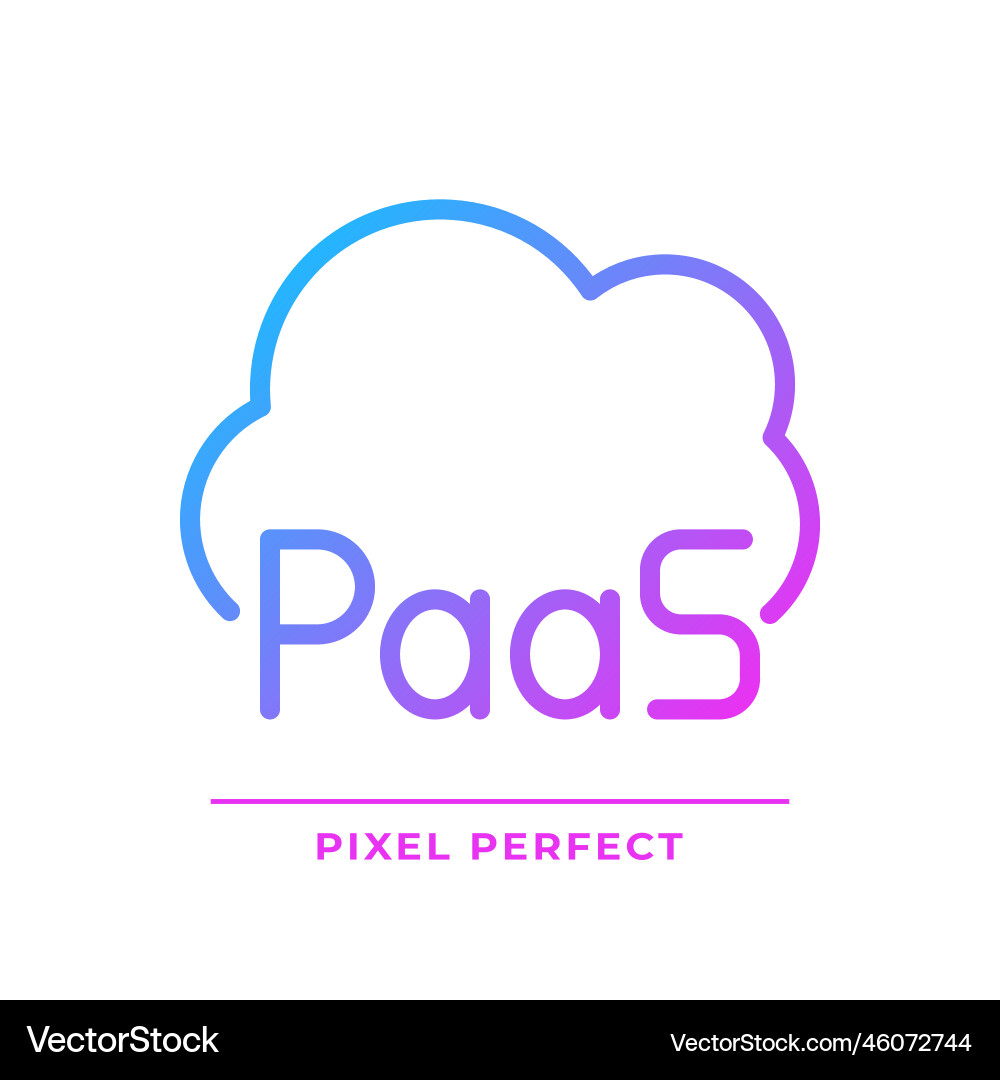 Paas cloud computing pixel perfect gradient Paas cloud computing pixel perfect gradient vector image