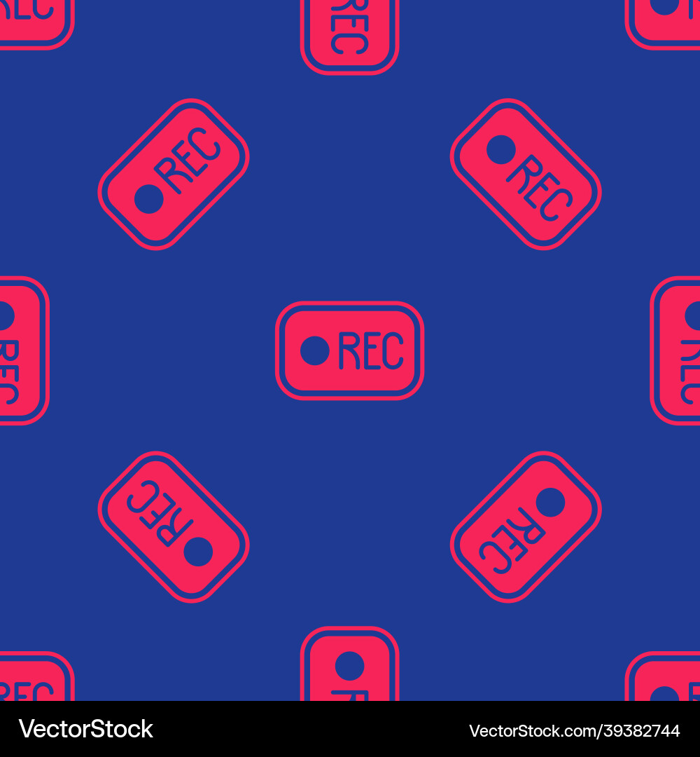 Red record button icon isolated seamless pattern Red record button icon isolated seamless pattern vector image