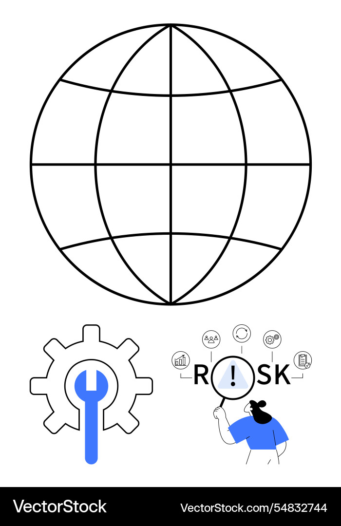 Risk analysis and problem-solving globally Risk analysis and problem-solving globally vector image