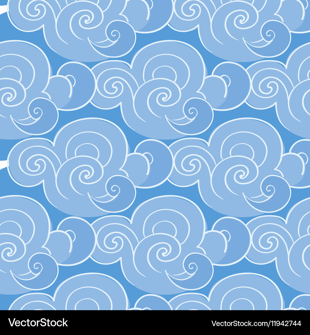 Seamless pattern with clouds vector image