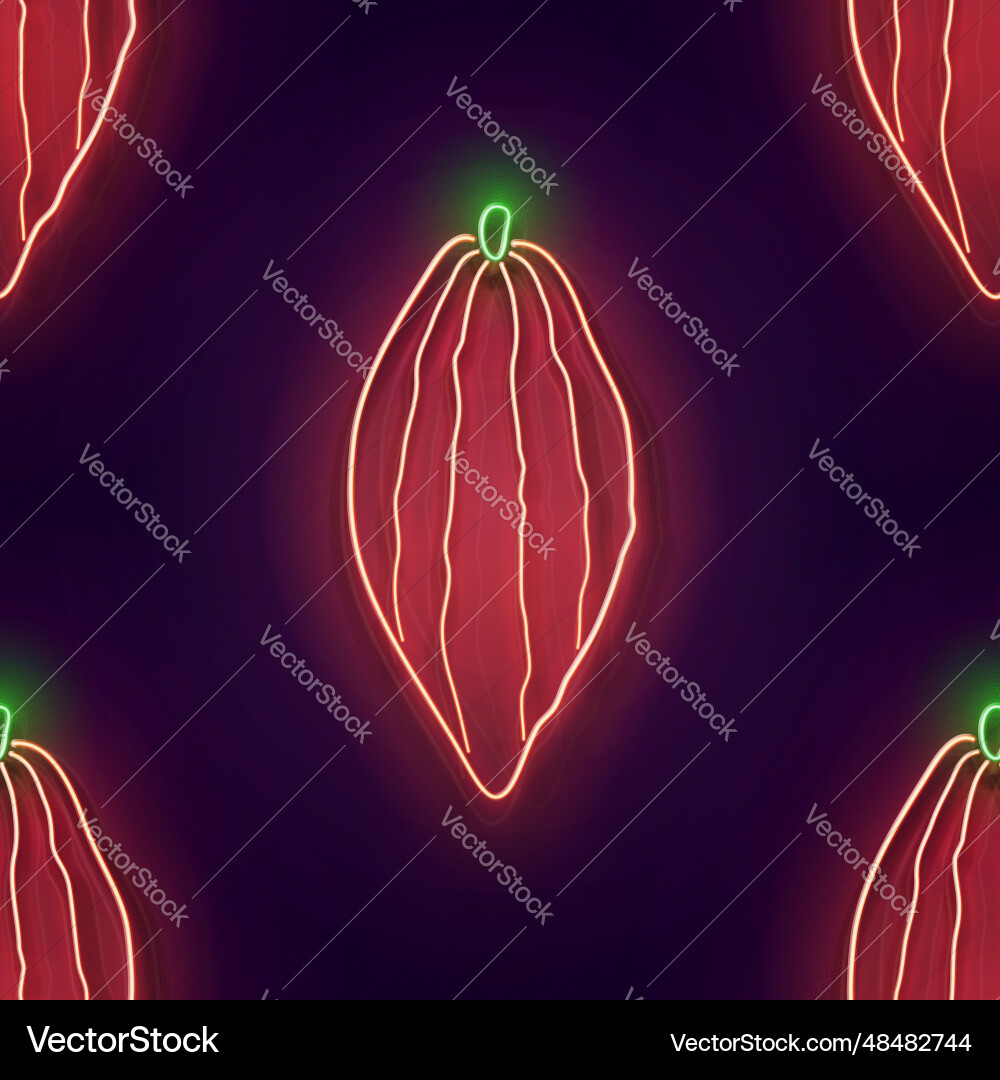 Seamless pattern with glow cocoa fruit Seamless pattern with glow cocoa fruit vector image