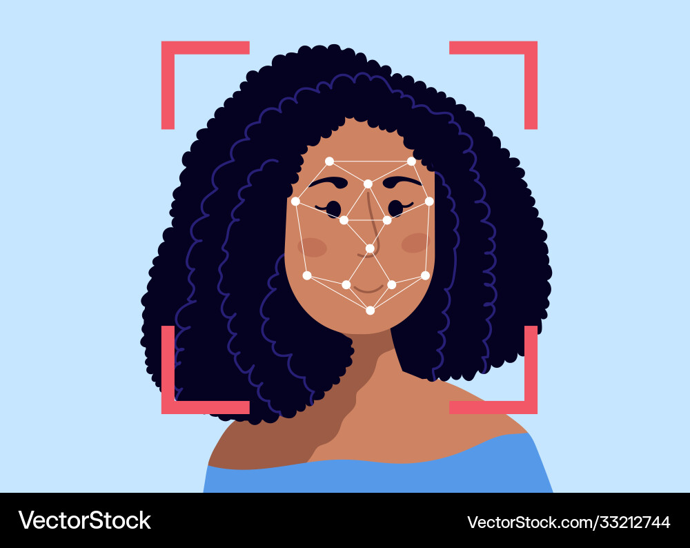 Security scanning frame and dots polygonal mesh Security scanning frame and dots polygonal mesh vector image