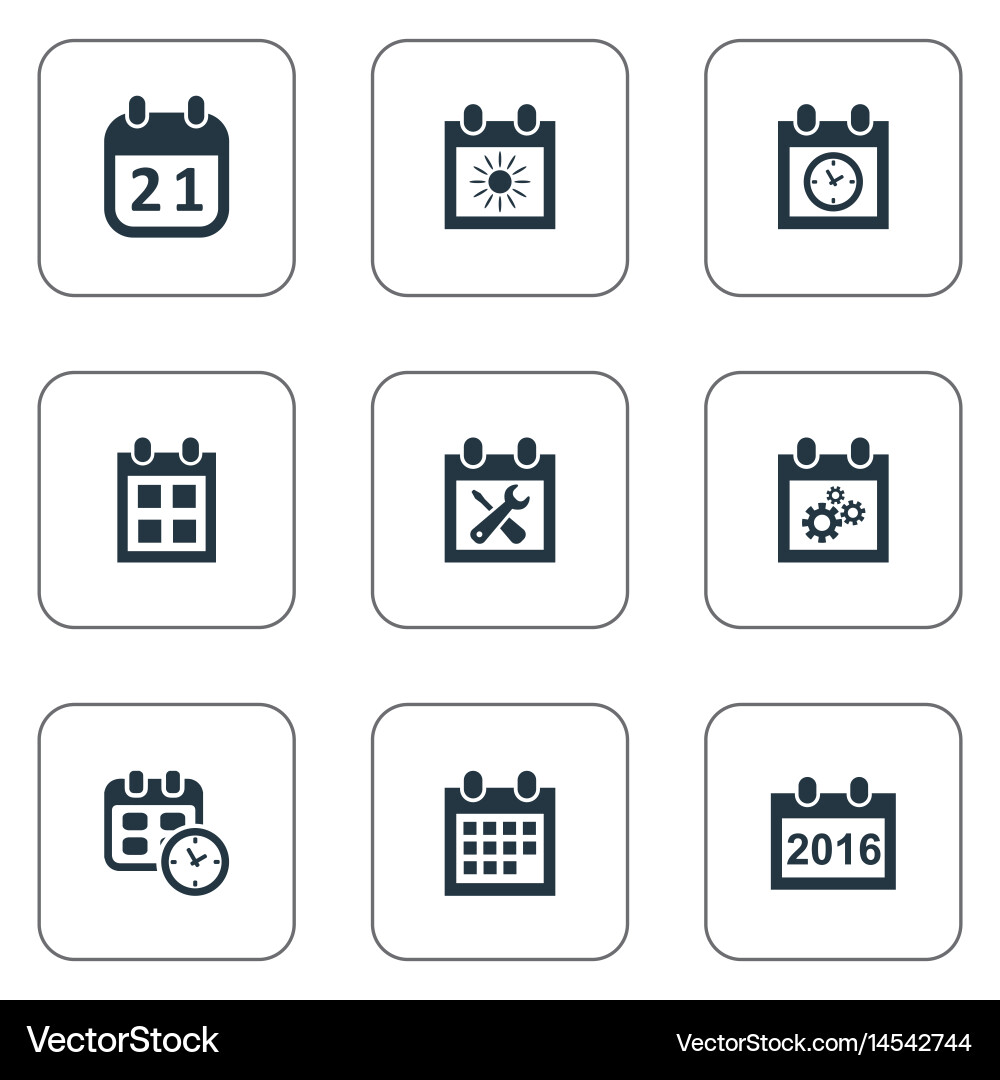 Set of simple calendar icons Vector Image