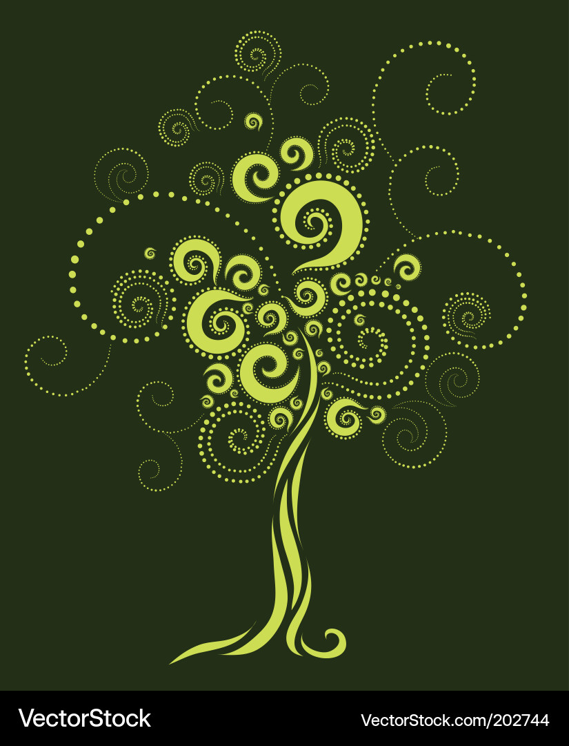 Swirling Tree Pattern vector image