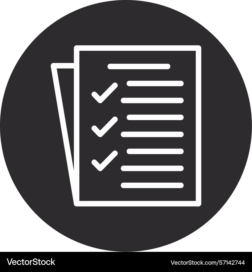 Task list inverted circle black vector image