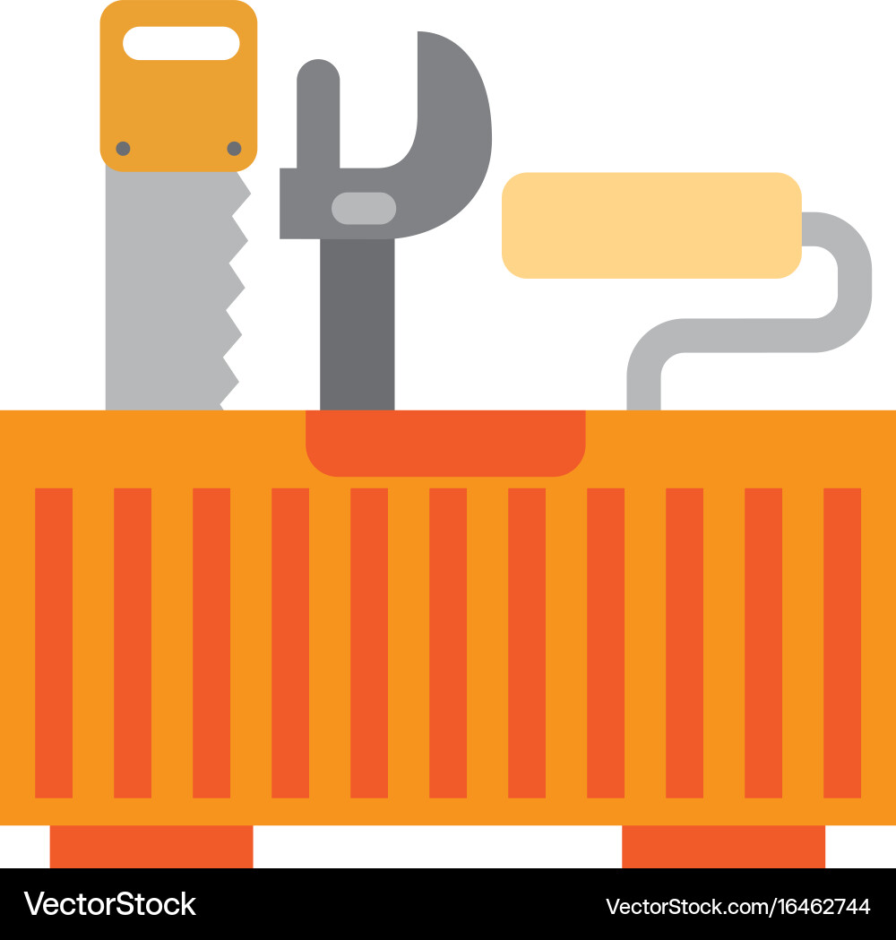 Tool box with tools Vector Image