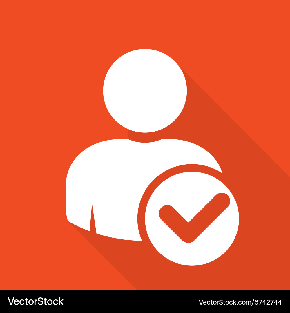 User Icon with Checkmark - Selection Vector Image