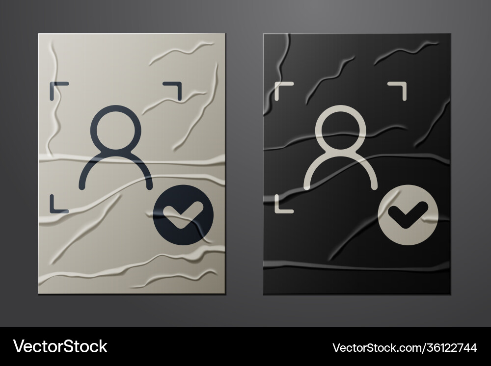 White face recognition with check mark icon White face recognition with check mark icon vector image