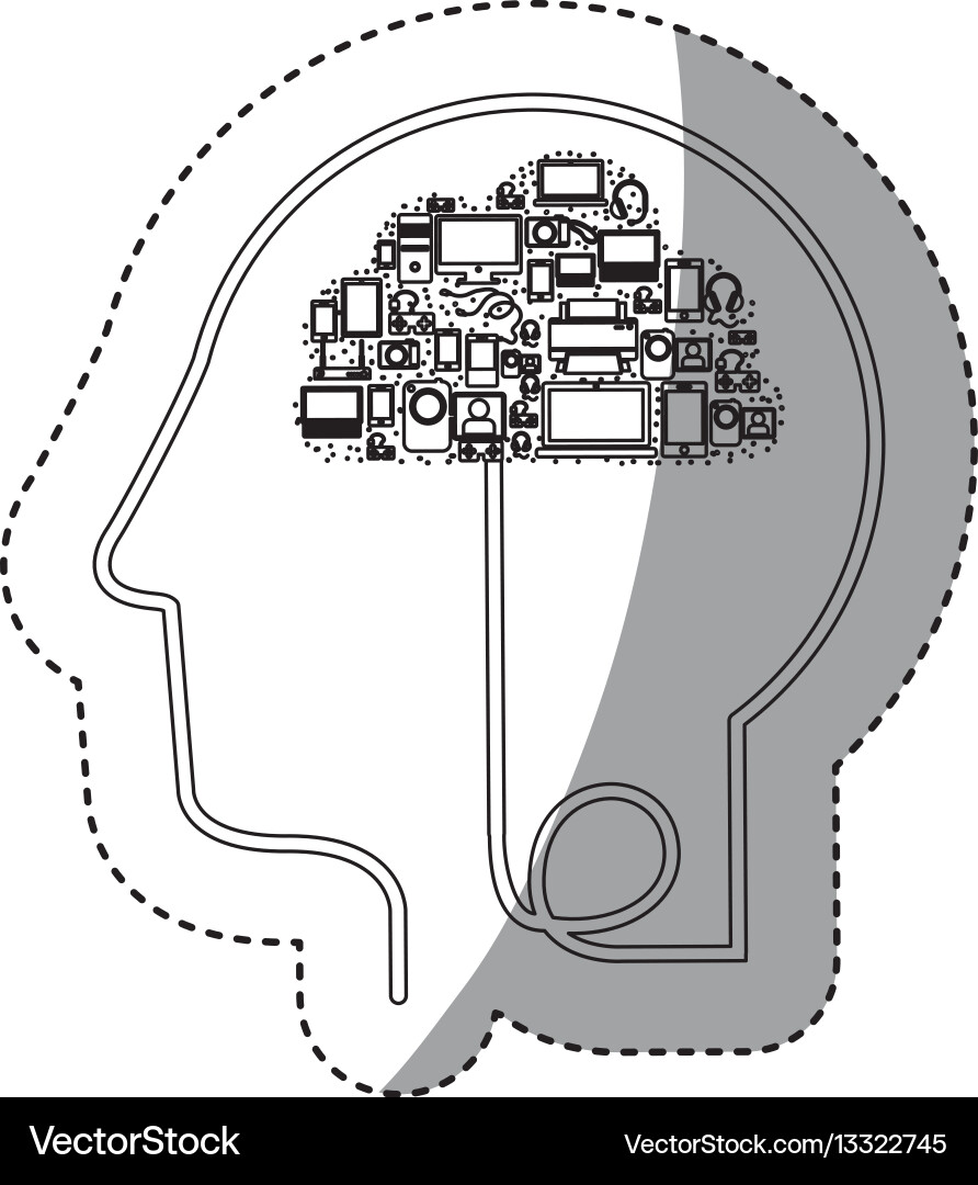 Brain hosting data icon stock Vector Image