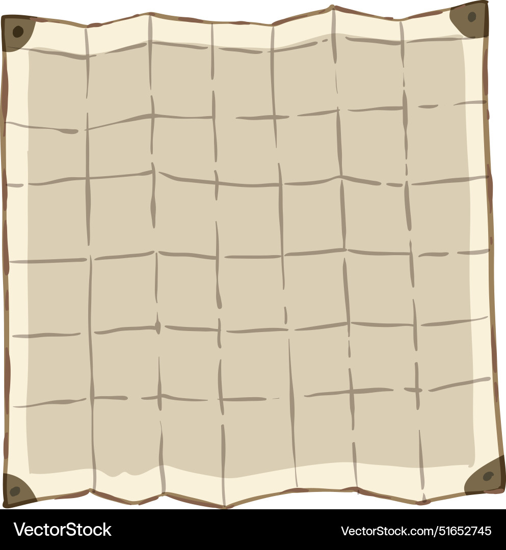Empty grid map with aged appearance Empty grid map with aged appearance vector image