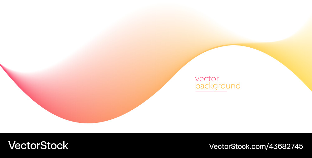 Flowing color curve shape with soft gradient Vector Image