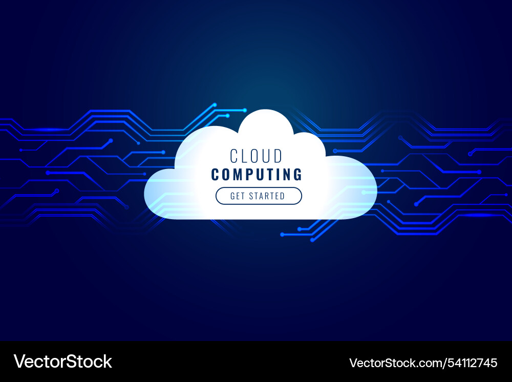 Futuristic cloud computing circuit board Futuristic cloud computing circuit board vector image