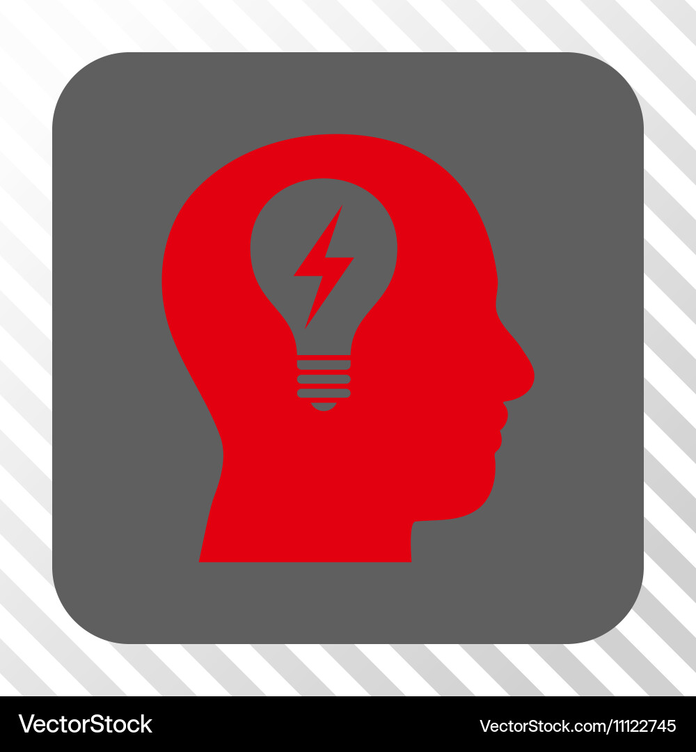 Head bulb rounded square button Vector Image