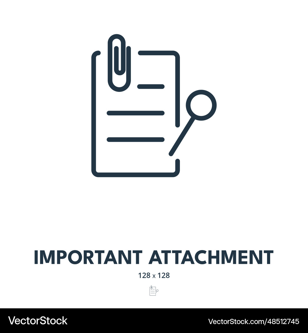 Important attachment icon document file doc Important attachment icon document file doc vector image